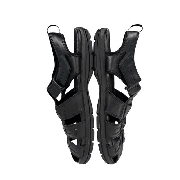Vintage 90's Unlisted Kenneth Cole Fisherman Sandals Mens Sz 11 M Black Leather - Picture 6 of 11